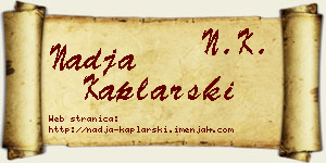 Nadja Kaplarski vizit kartica